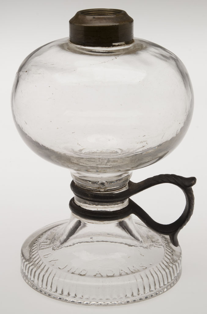 ADAMS PLAIN IRON HANDLE FOOTED FINGER LAMP