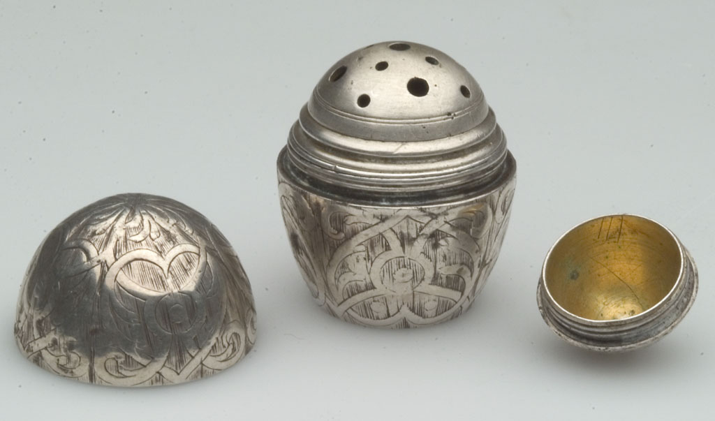 UNIDENTIFIED SILVER SMELLING SALTS CONTAINER