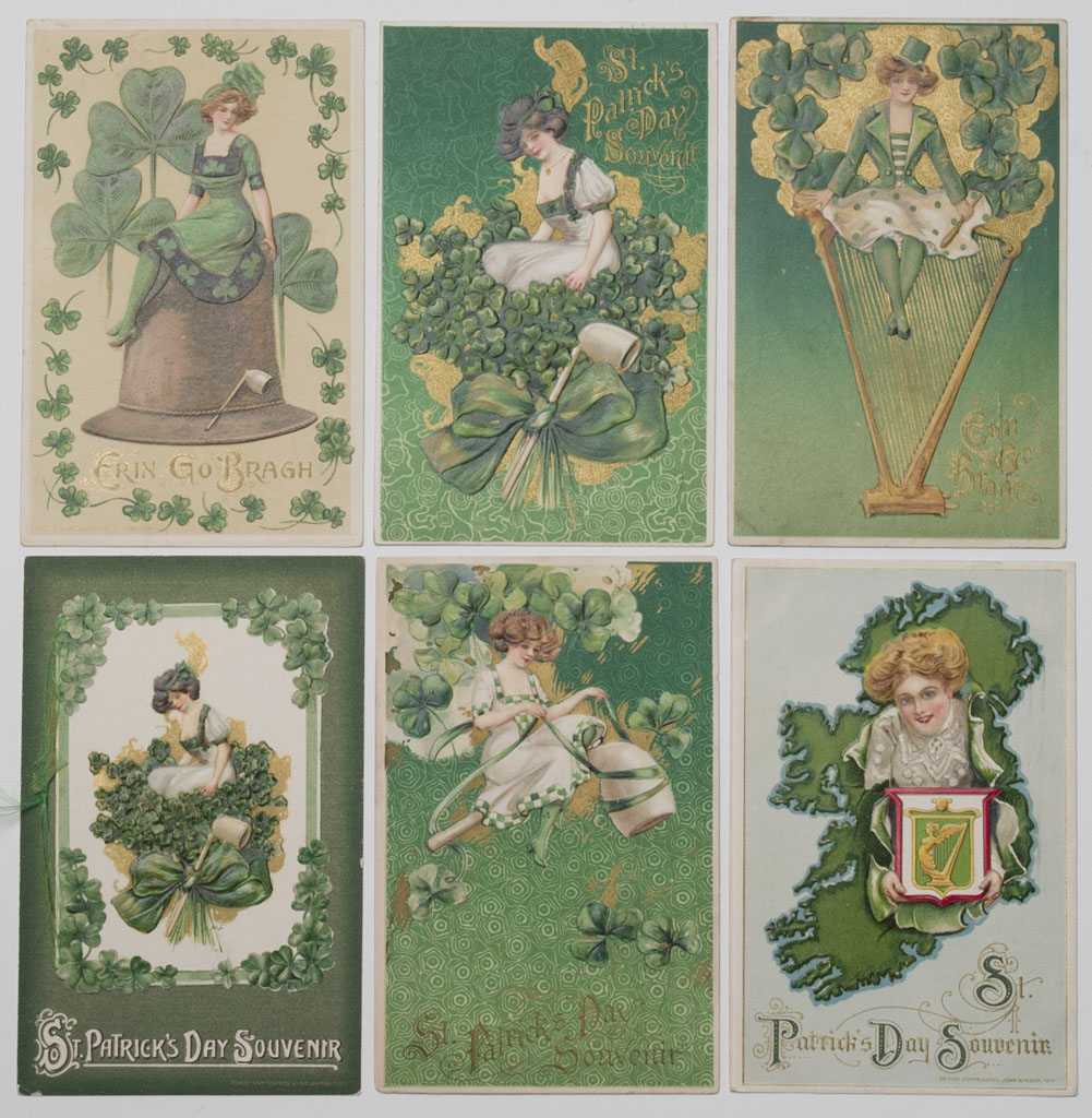 WINSCH ST. PATRICK’S DAY POST CARDS, LOT OF SIX