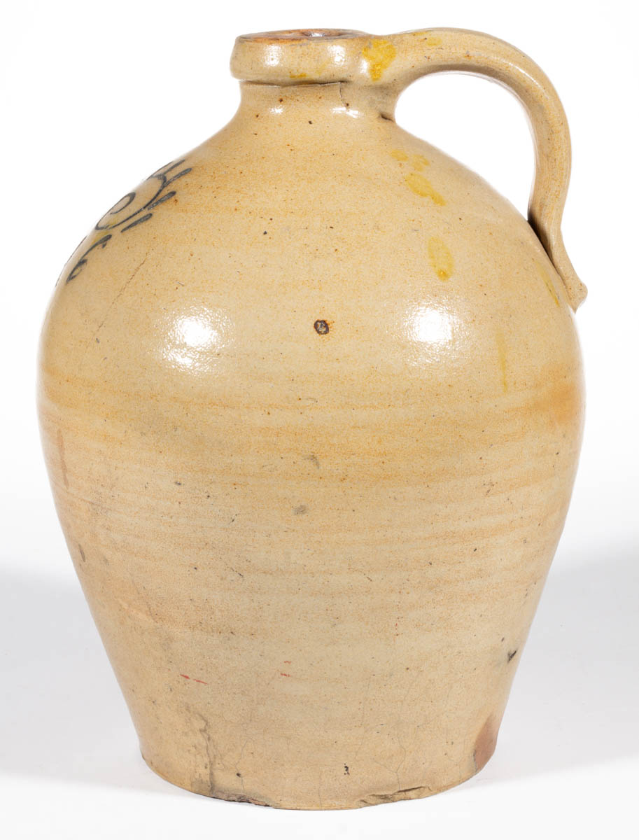 NORTHEASTERN DATED AND DECORATED STONEWARE JUG
