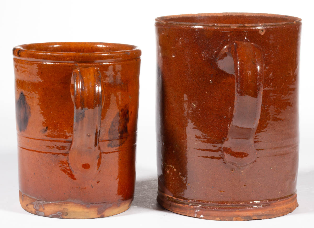 AMERICAN EARTHENWARE / REDWARE ARTICLES, LOT OF THREE