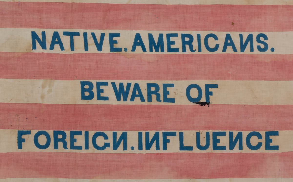 RARE 26-STAR NATIVE AMERICAN PARTY POLITICAL PARADE FLAG BANNER