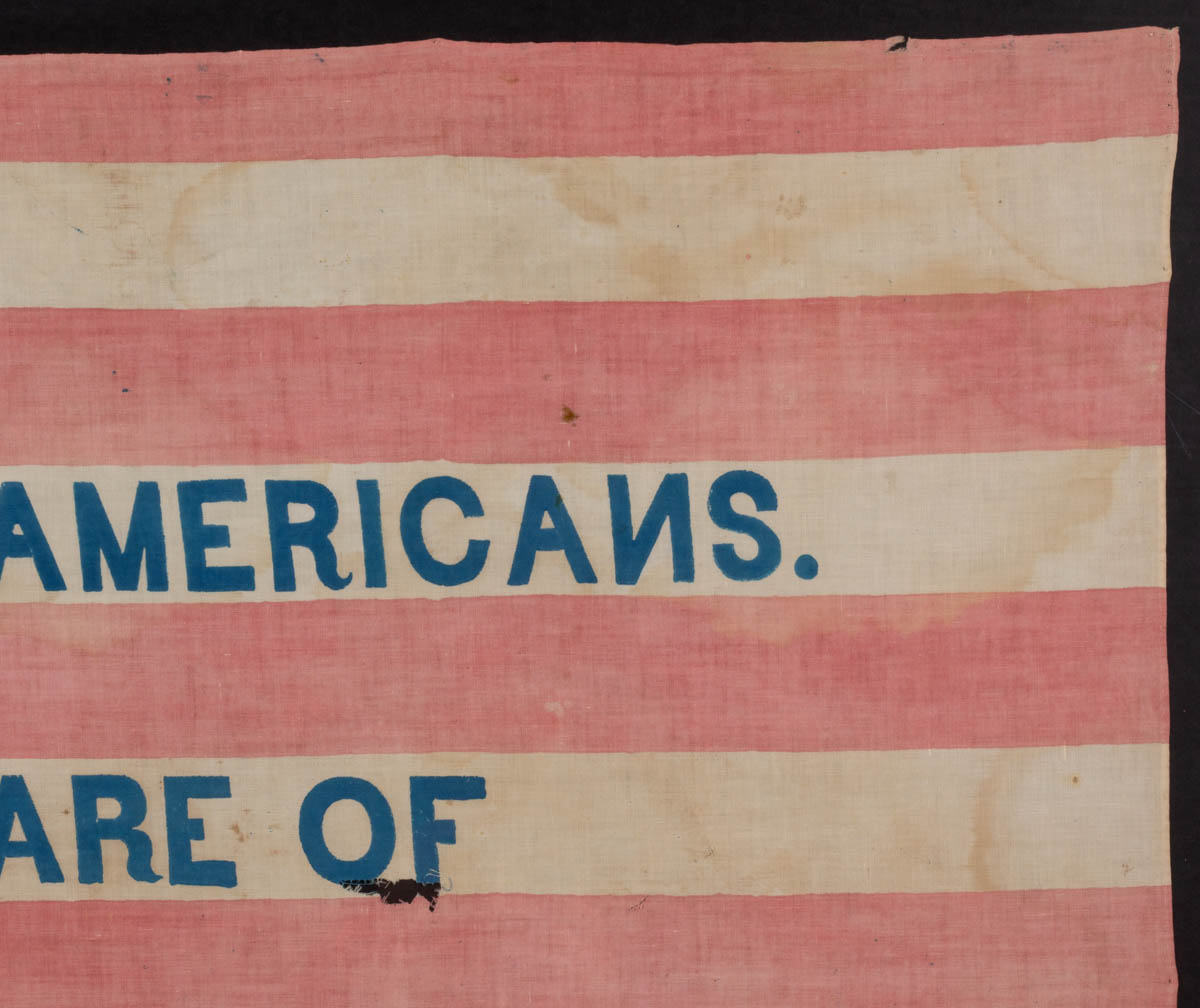 RARE 26-STAR NATIVE AMERICAN PARTY POLITICAL PARADE FLAG BANNER