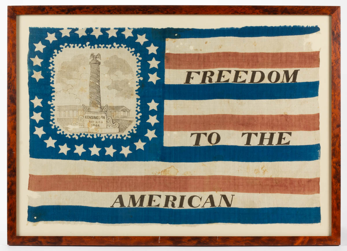 VERY RARE 26-STAR NATIVE AMERICAN PARTY POLITICAL PARADE FLAG BANNER