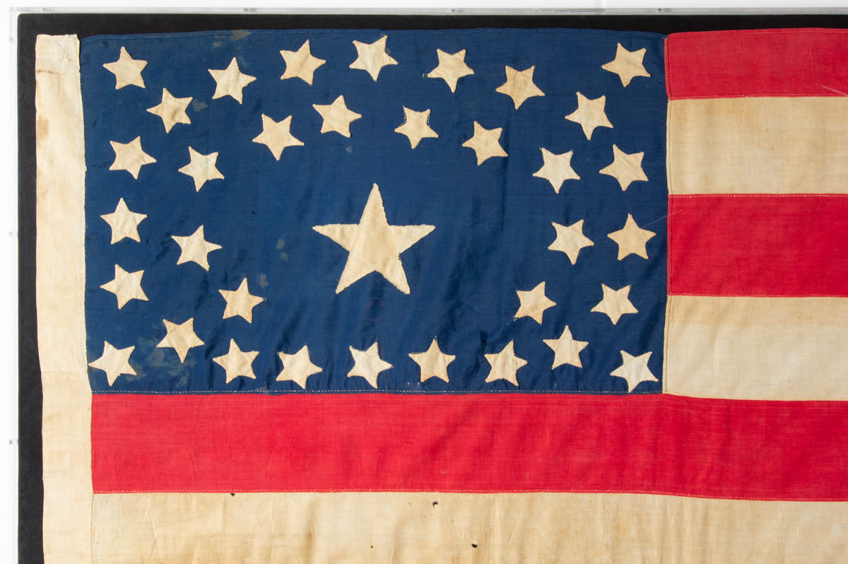 35-STAR AMERICAN NATIONAL CIVIL WAR-PERIOD WEST VIRGINIA STATEHOOD FLAG