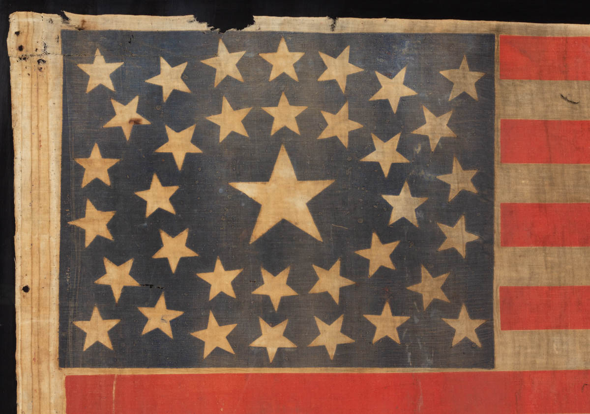 35-STAR CIVIL WAR-PERIOD WEST VIRGINIA STATEHOOD PARADE FLAG