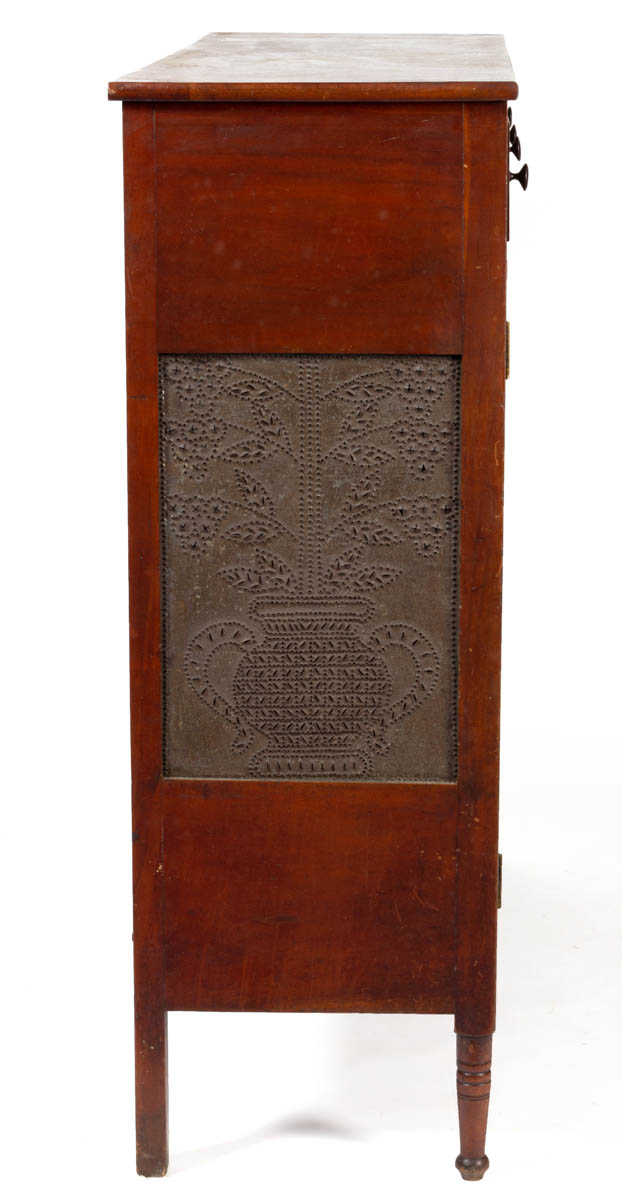 WYTHE CO., VALLEY OF VIRGINIA, CHERRY PUNCHED-TIN-PANELED FOOD / PIE SAFE