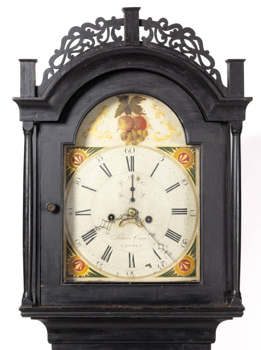 SIMEON CRAINE (CANTON, MA, 1774-1821) MASSACHUSETTS FEDERAL PAINTED PINE TALL-CASE CLOCK