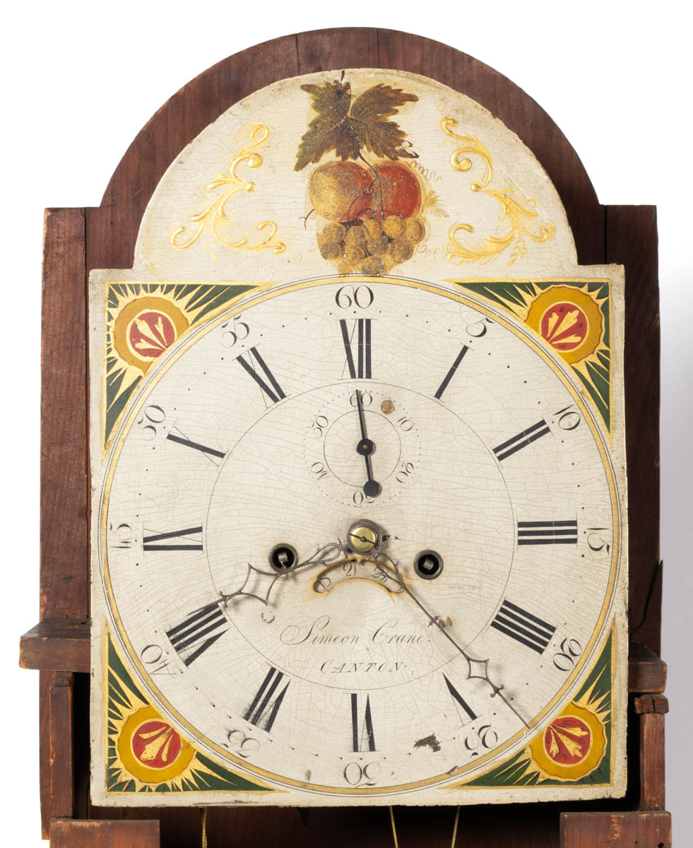 SIMEON CRAINE (CANTON, MA, 1774-1821) MASSACHUSETTS FEDERAL PAINTED PINE TALL-CASE CLOCK