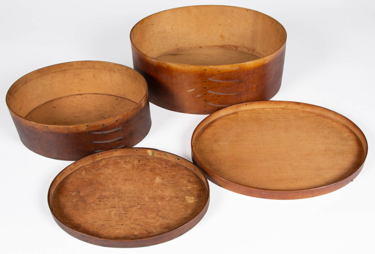 STACK OF FIVE SHAKER BENTWOOD BOXES