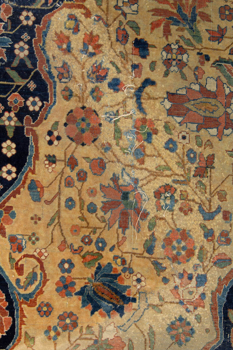 ANTIQUE PERSIAN MOHTASHAM KASHAN MEDALLION ORIENTAL ROOM-SIZE RUG / CARPET