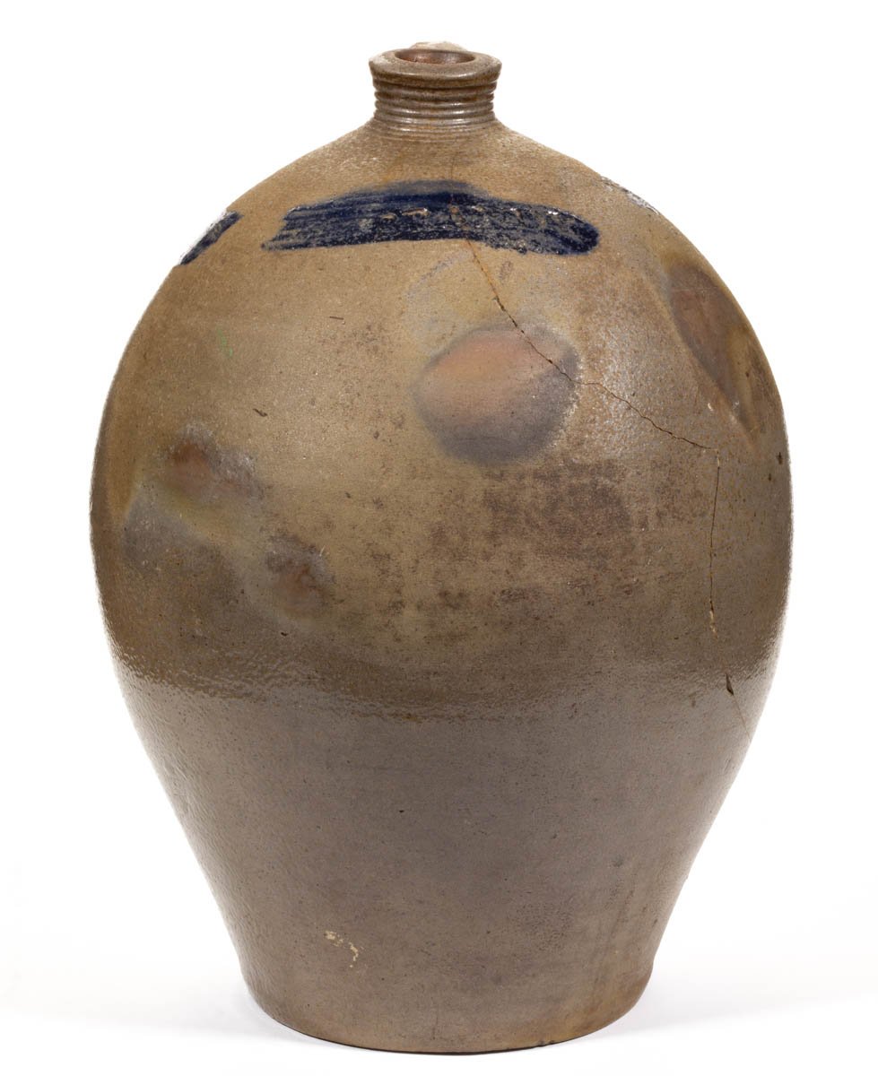 BRANCH GREEN, PHILADELPHIA. PENNSYLVANIA DECORATED STONEWARE JUG