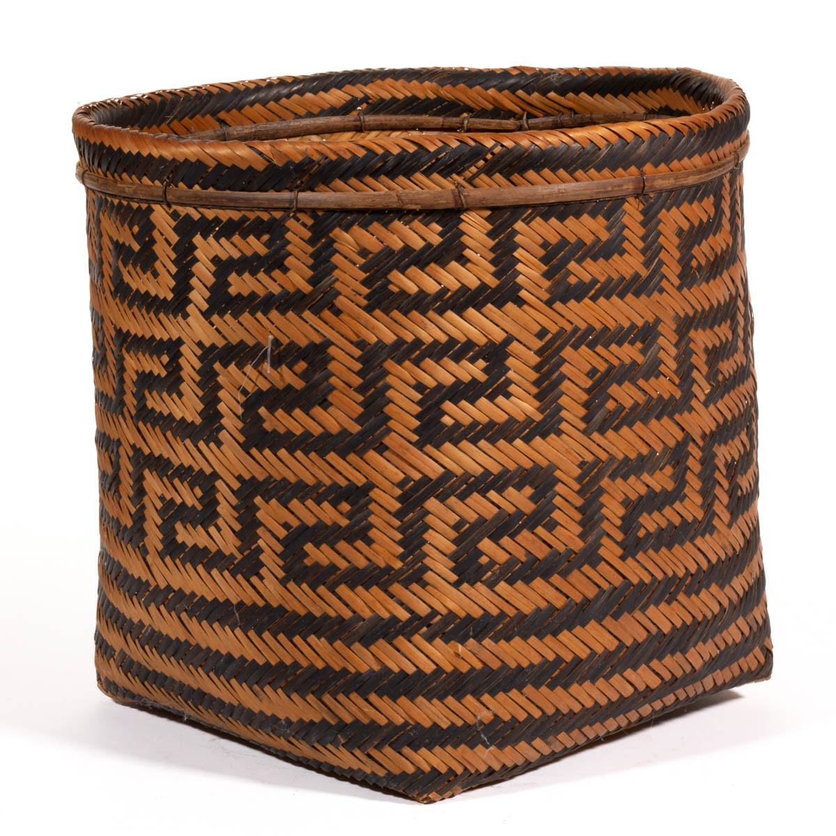 NATIVE AMERICAN CHEROKEE DECORATED WOVEN-SPLINT BASKET