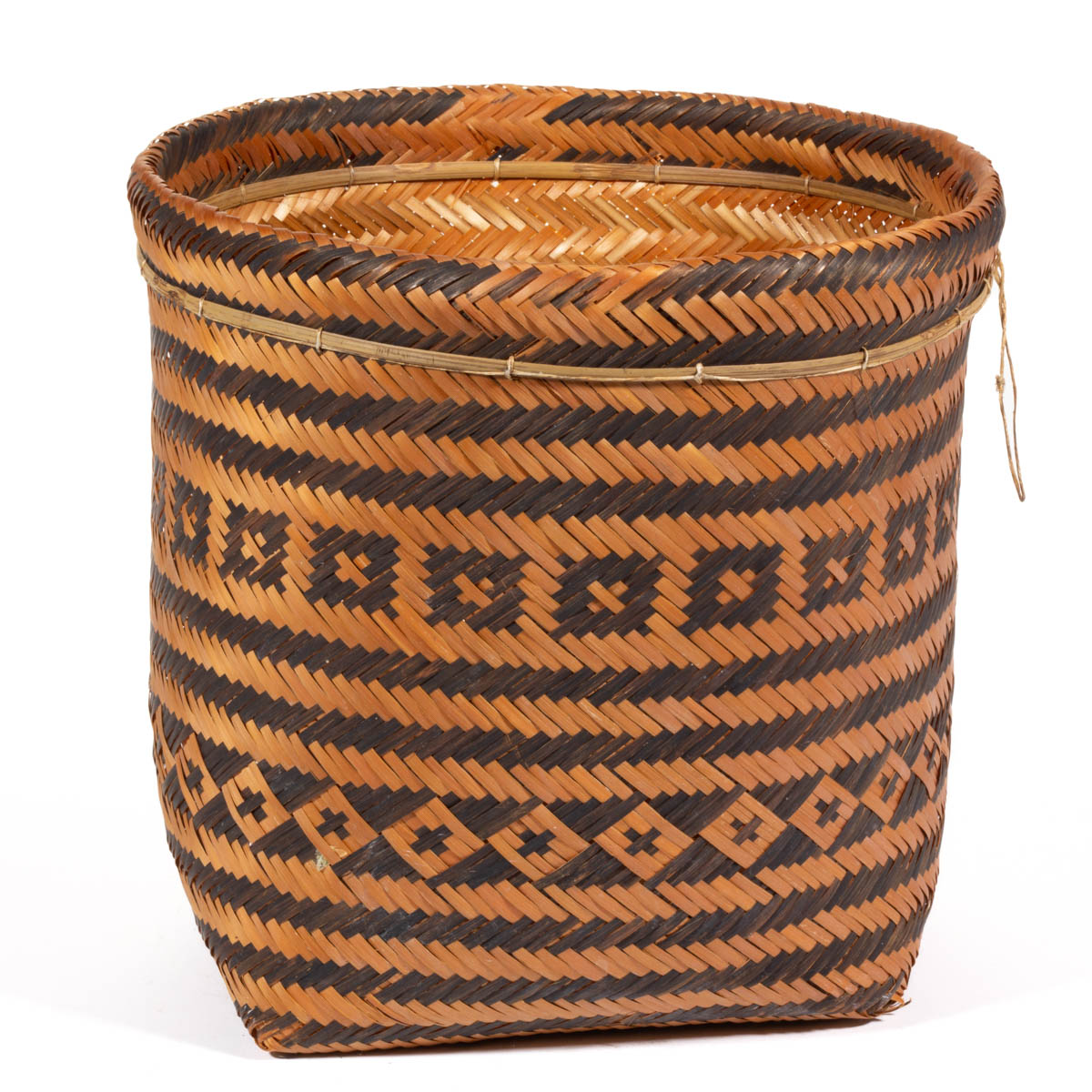 NATIVE AMERICAN CHEROKEE DECORATED WOVEN-SPLINT BASKET