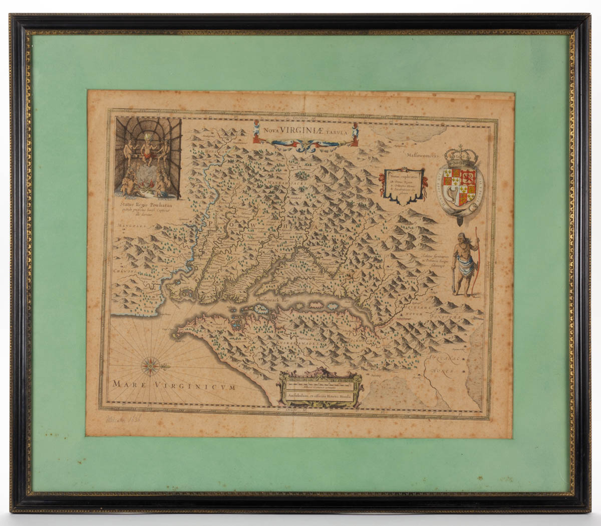 HENRICUS HONDIUS (DUTCH, 1597-1651) MAP OF VIRGINIA
