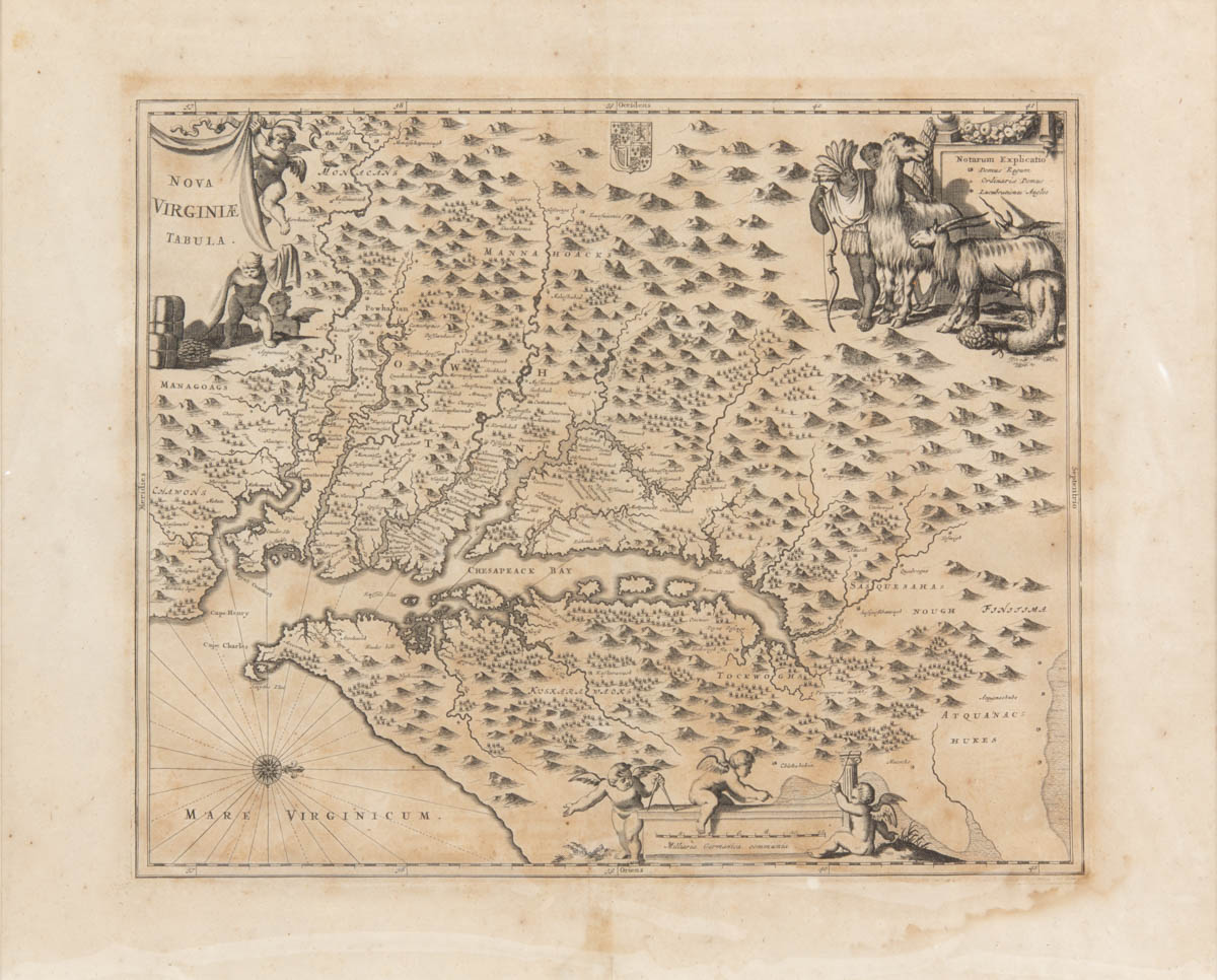 ARNOLDUS MONTANUS AND JACOB VAN MEURS “NOVA VIRGINIAE TABULA” MAP OF VIRGINIA