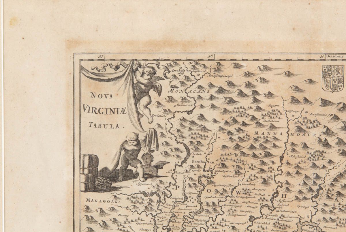 ARNOLDUS MONTANUS AND JACOB VAN MEURS “NOVA VIRGINIAE TABULA” MAP OF VIRGINIA