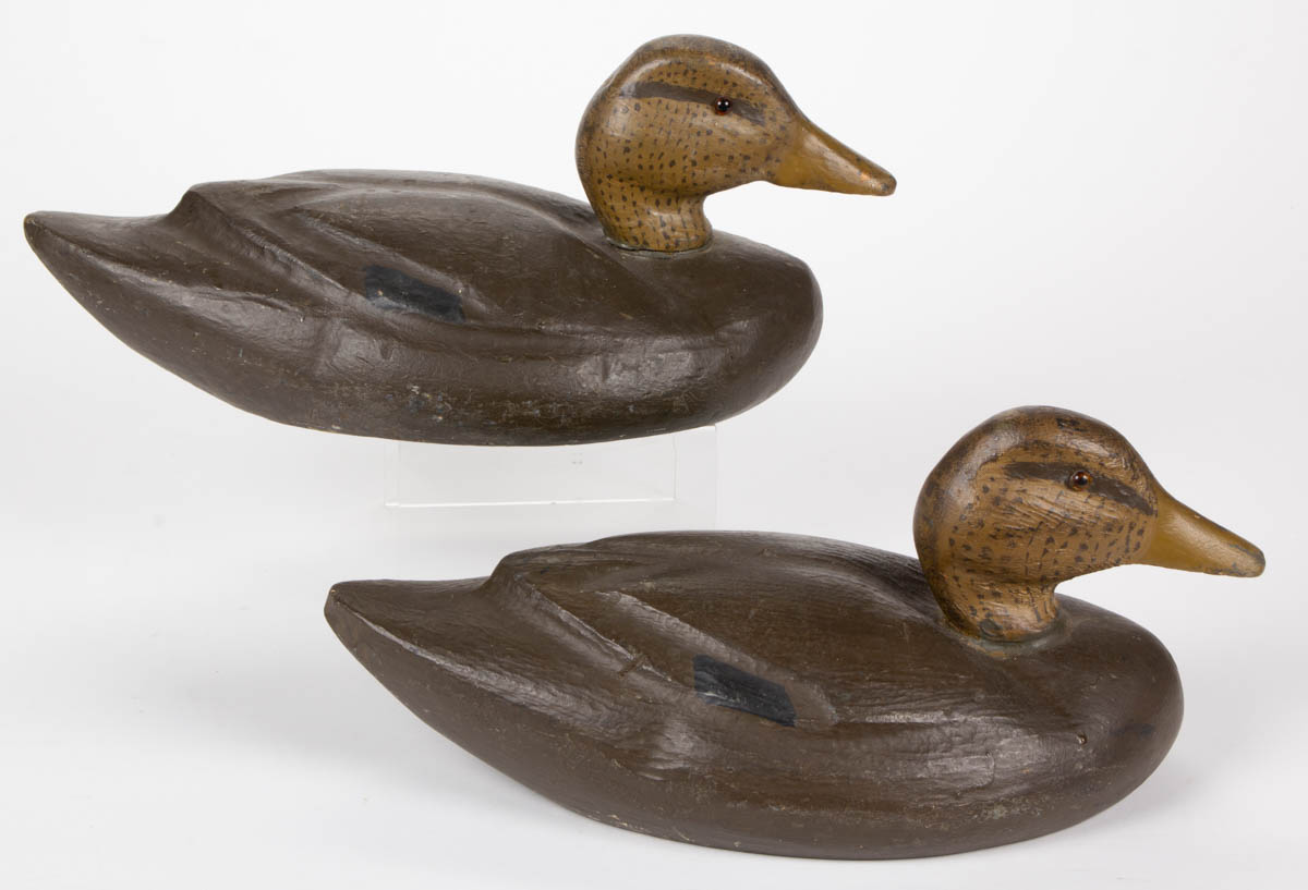 PAIR OF AMERICAN CARVED AND PAINTED MALLARD DECOYS
