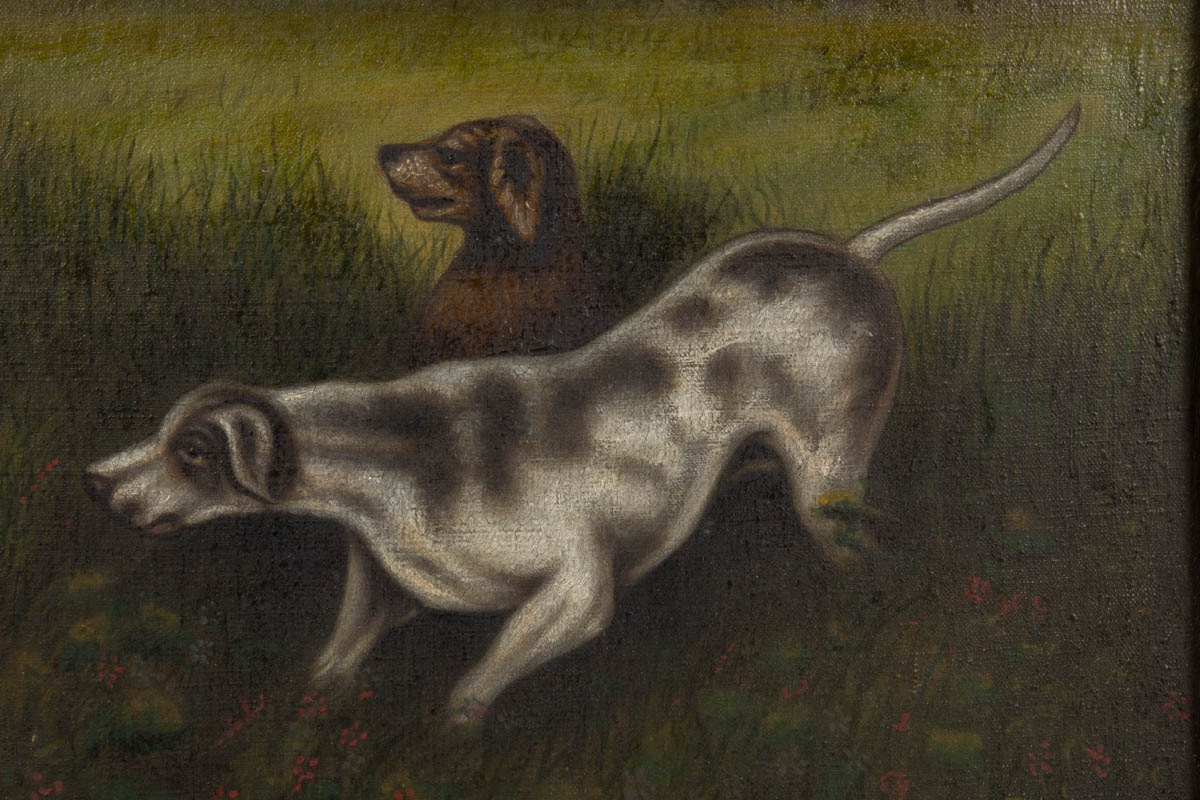 AMERICAN SCHOOL (20TH CENTURY) FOLK ART HUNTING / SPORTING SCENE