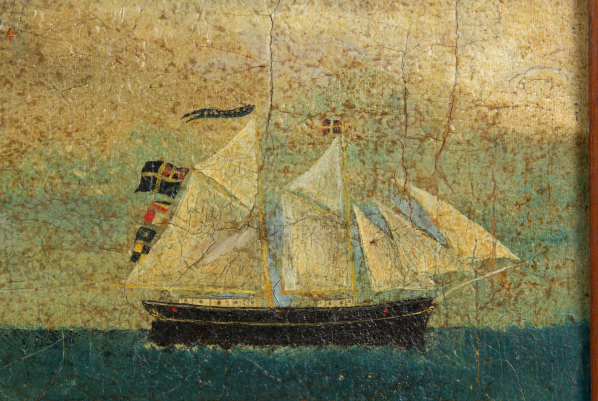 AMERICAN SCHOOL (LATE 19TH / EARLY 20TH CENTURY) FOLK ART NAUTICAL PAINTING