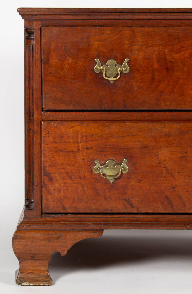 AUGUSTA COUNTY, SHENANDOAH VALLEY OF VIRGINIA CHIPPENDALE WALNUT LOW CHEST OF DRAWERS
