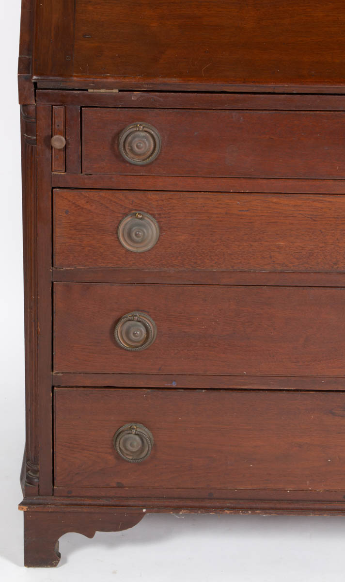 PIEDMONT NORTH CAROLINA CHIPPENDALE WALNUT DESK AND BOOKCASE