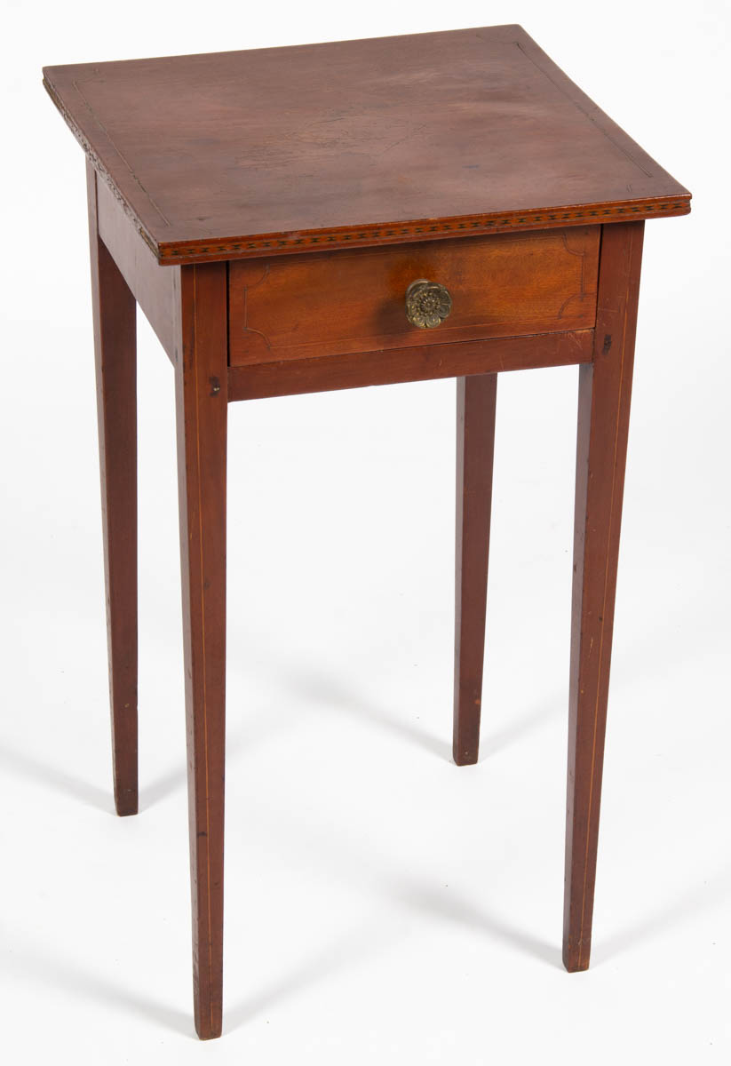 NEW ENGLAND INLAID CHERRY DIMINUTIVE STAND TABLE