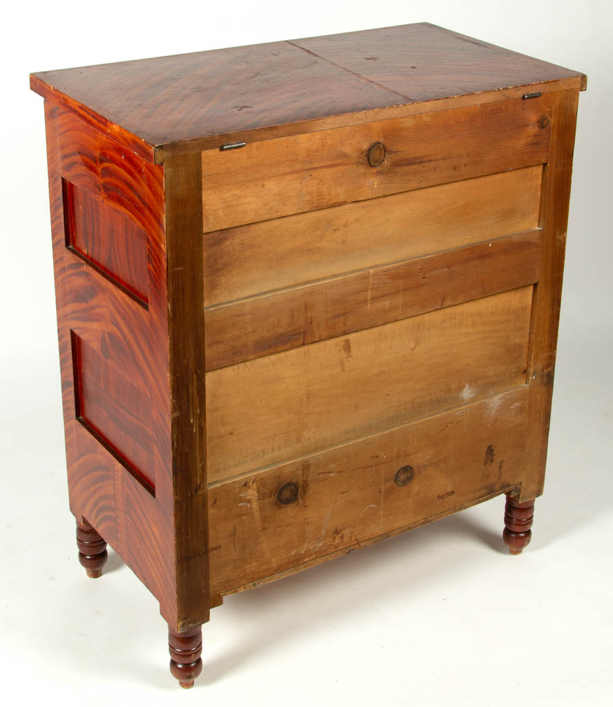 AMERICAN PAINT-DECORATED POPLAR AND PINE MULE CHEST