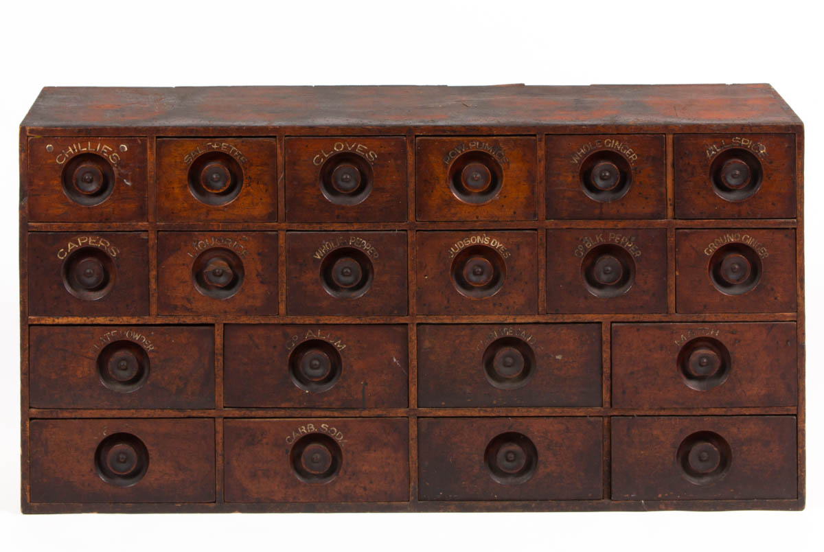 AMERICAN PAINTED APOTHECARY CABINET