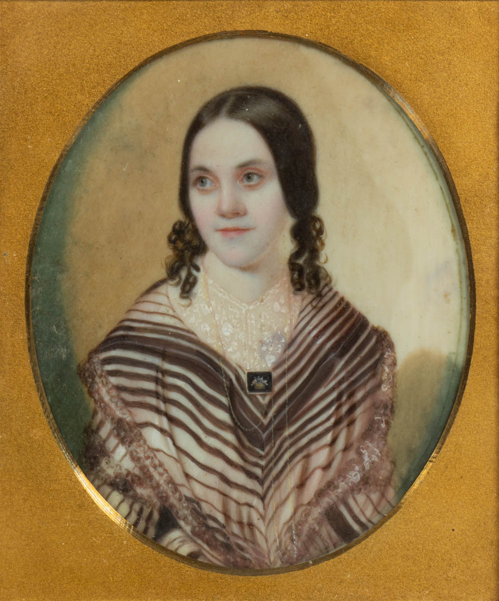EDWARD SAMUEL DODGE (1815-1857, NEW YORK / VIRGINIA / GEORGIA) ATTRIBUTED MINIATURE PORTRAIT