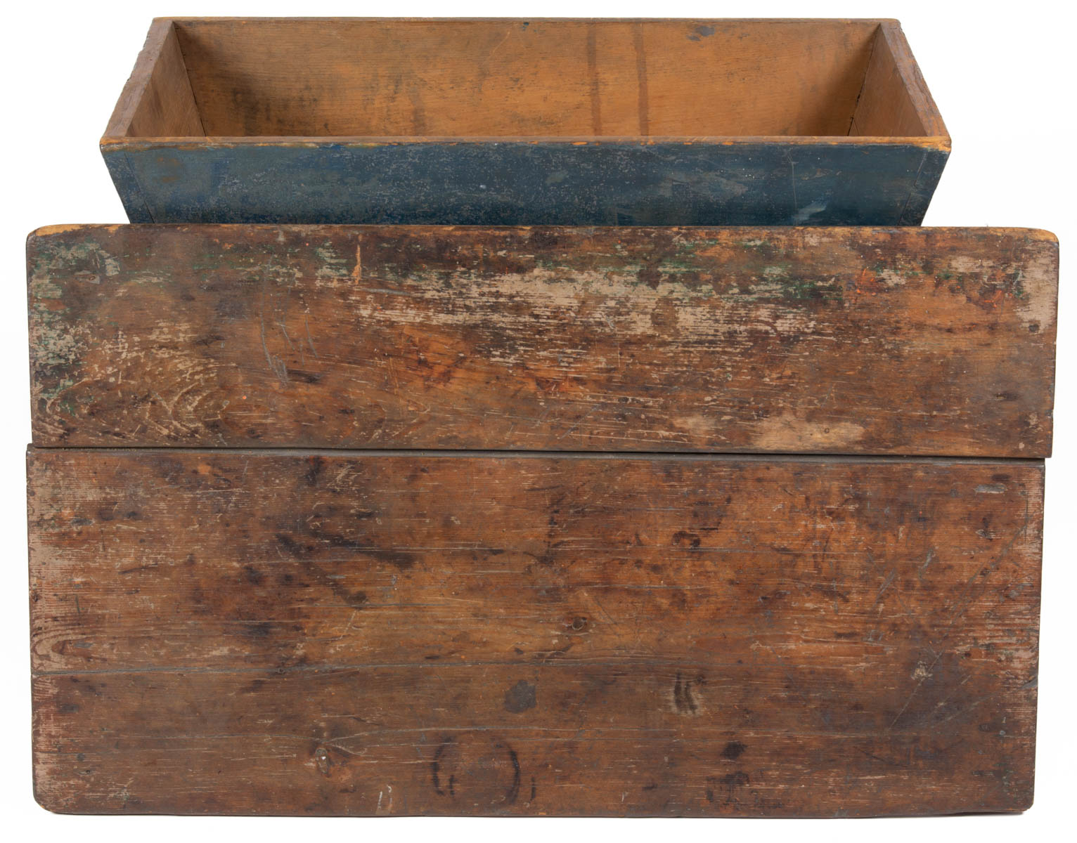 AMERICAN COUNTRY PAINTED PINE DOUGH BOX WITH LID