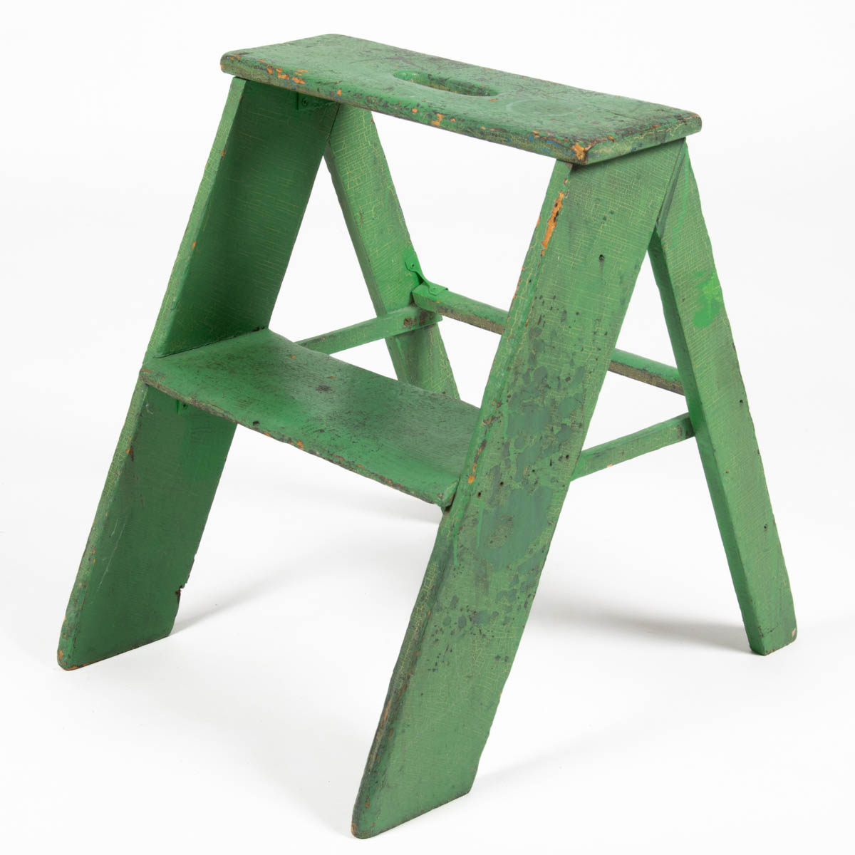 AMERICAN COUNTRY PAINTED MIXED-WOOD STEP STOOL