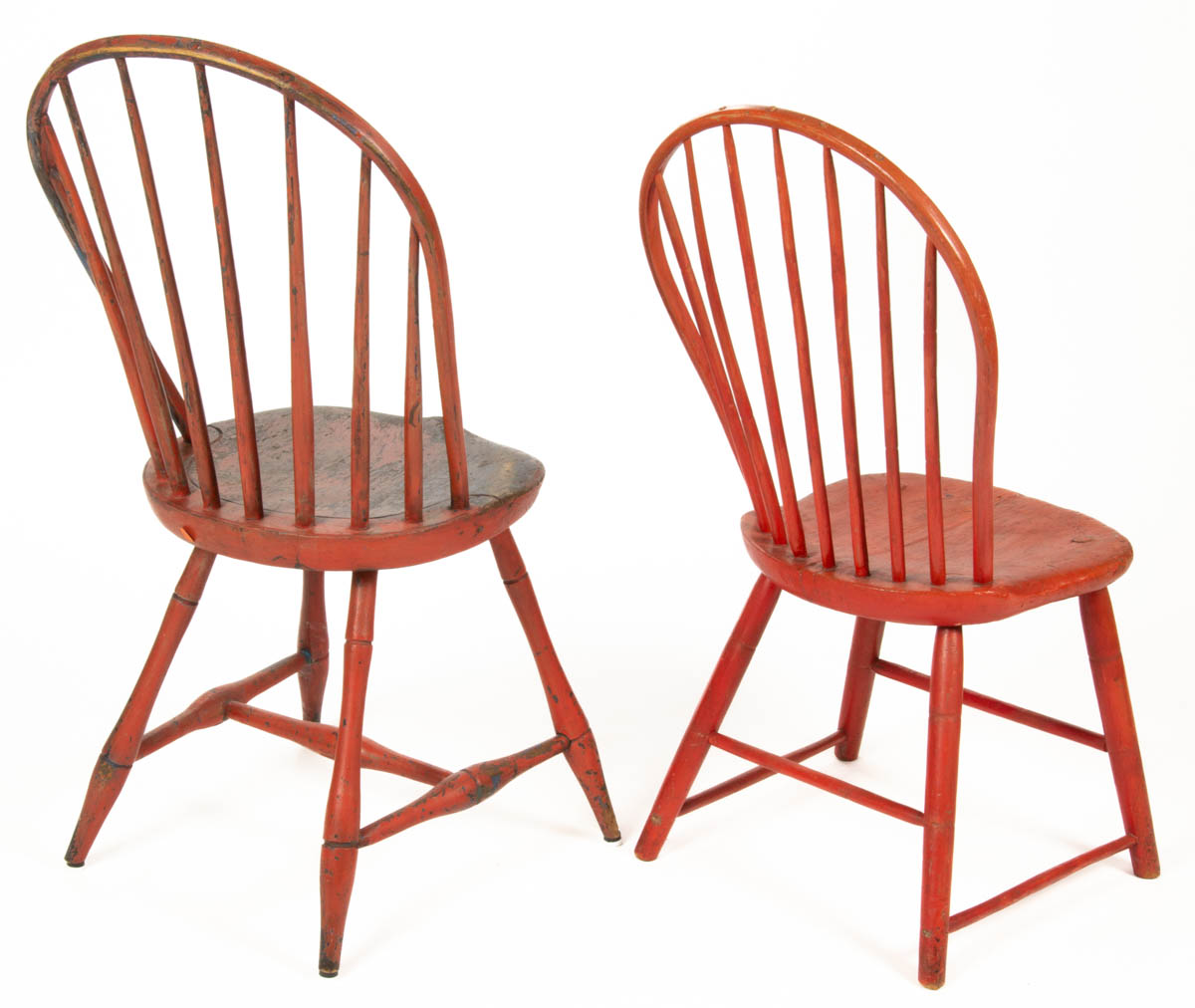 AMERICAN PAINTED WINDSOR BOW-BACK SIDE CHAIRS, LOT OF TWO