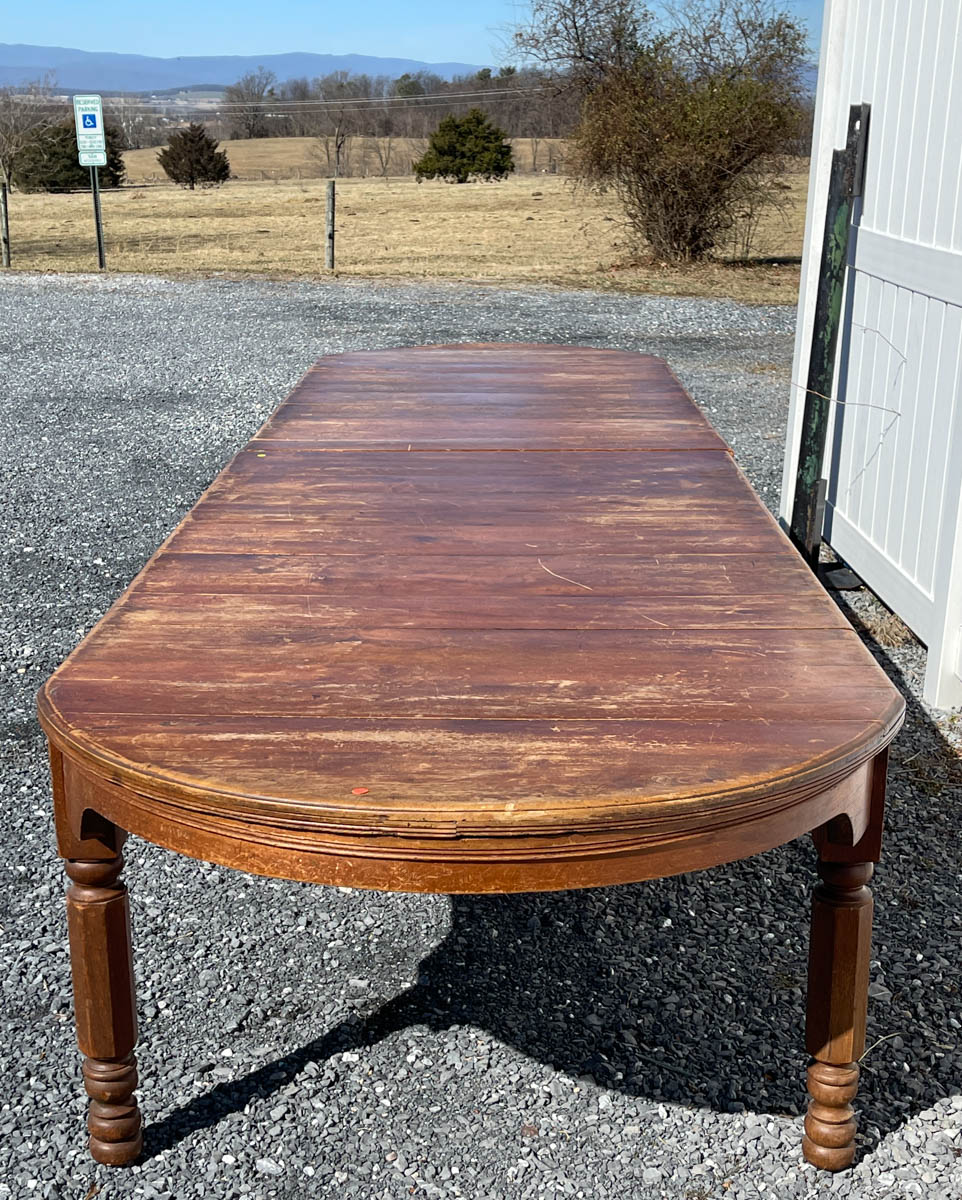 VIRGINIA VICTORIAN WALNUT PAIR OF DINING HALL TABLES