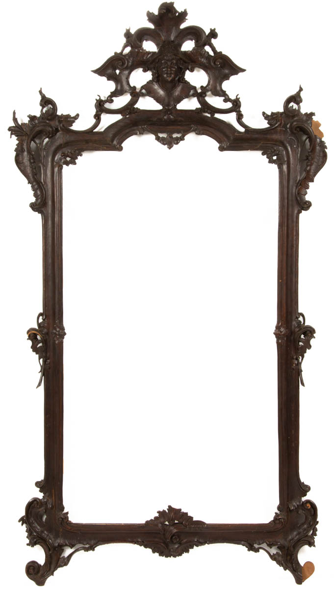 ROCOCO REVIVAL CARVED WOODEN LOOKING GLASS / WALL MIRROR FRAME