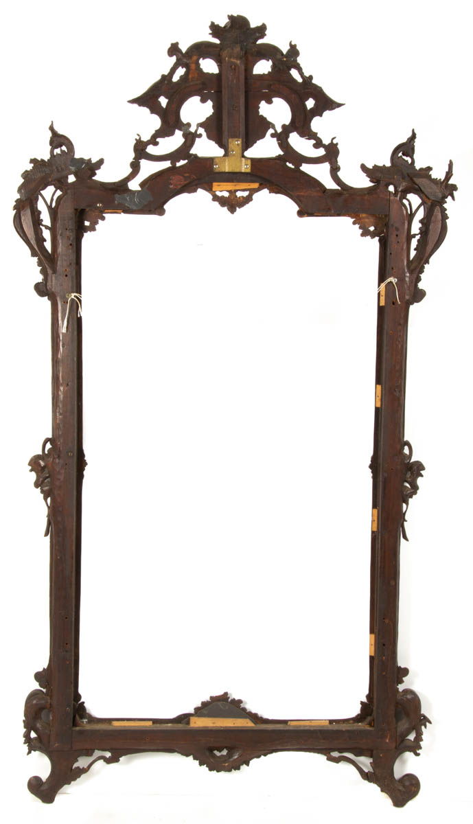 ROCOCO REVIVAL CARVED WOODEN LOOKING GLASS / WALL MIRROR FRAME