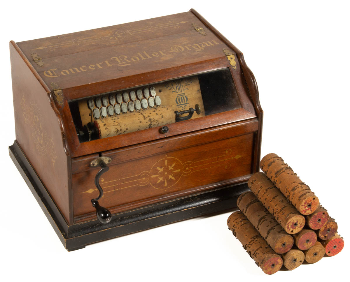 CONCERT ROLLER ORGAN MUSIC BOX WITH CYLINDERS