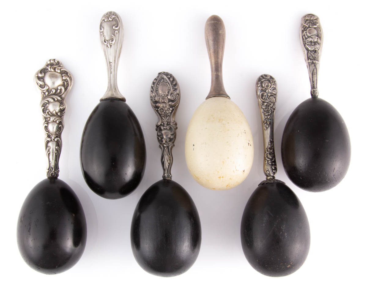 UNGER BROS. AND OTHER STERLING SILVER-HANDLED SEWING DARNERS, LOT OF SIX