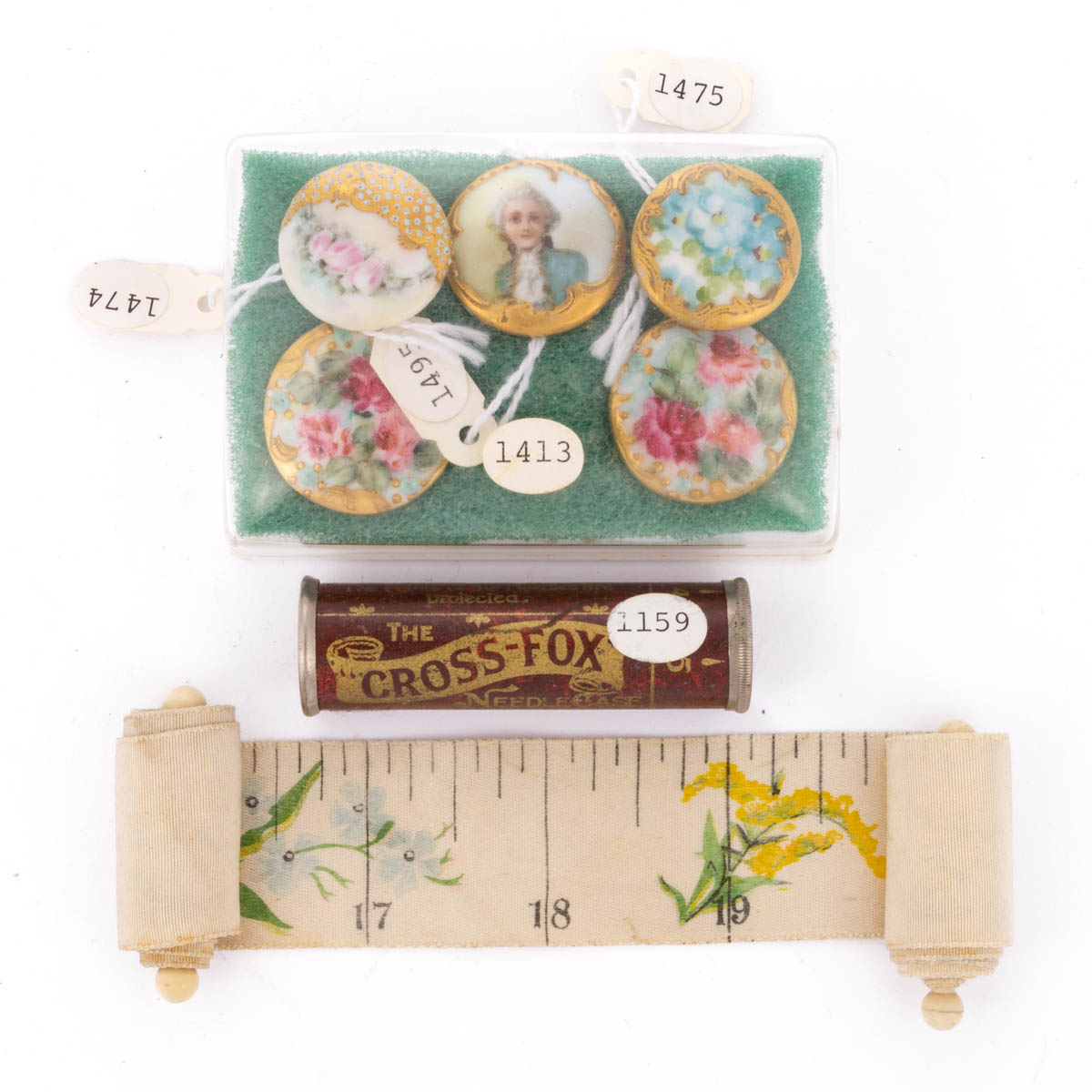 ASSORTED MATERIALS SEWING AND NEEDLEWORKING ARTICLES, UNCOUNTED LOT
