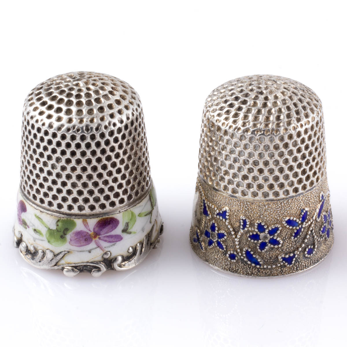 KETCHAM & MCDOUGALL (KMD) STERLING SILVER SEWING THIMBLES, LOT OF TWO