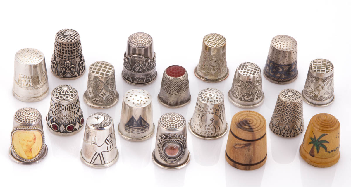 VARIOUS MIDDLE EASTERN SEWING THIMBLES, LOT OF 18