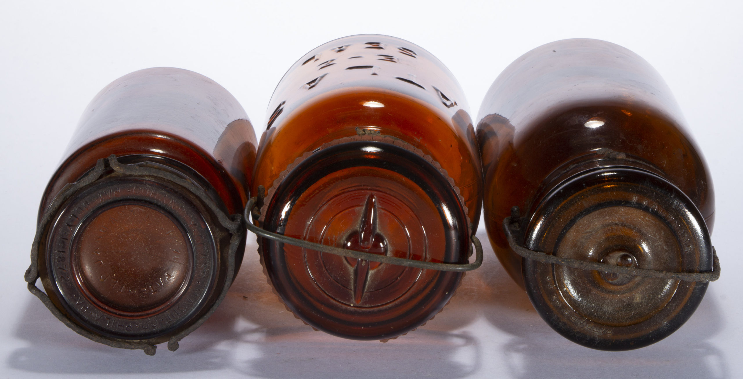 ASSORTED GLASS QUART FRUIT JARS, LOT OF THREE, Jeffrey S. Evans