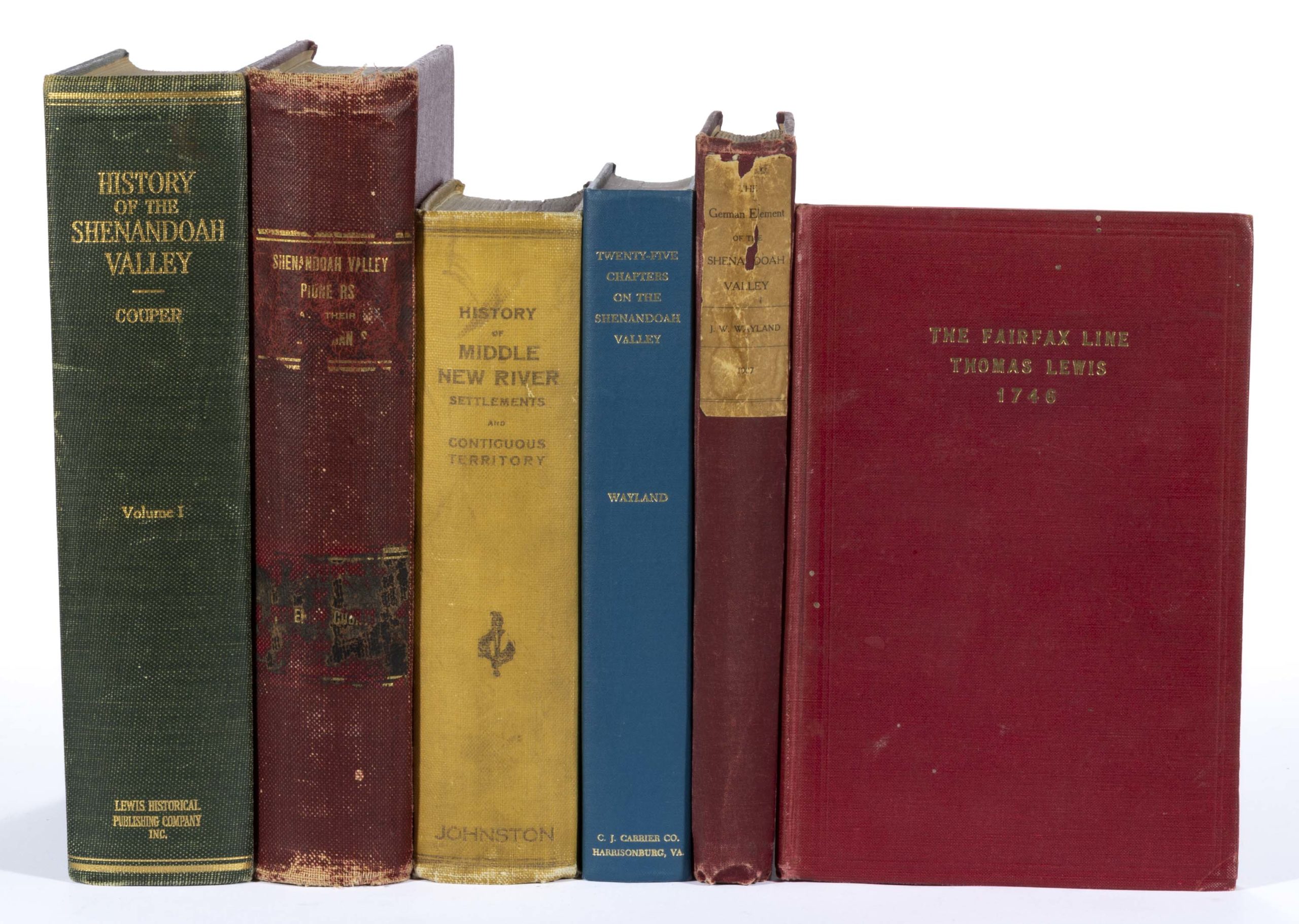SHENANDOAH VALLEY OF VIRGINIA HISTORICAL VOLUMES, LOT OF SIX,