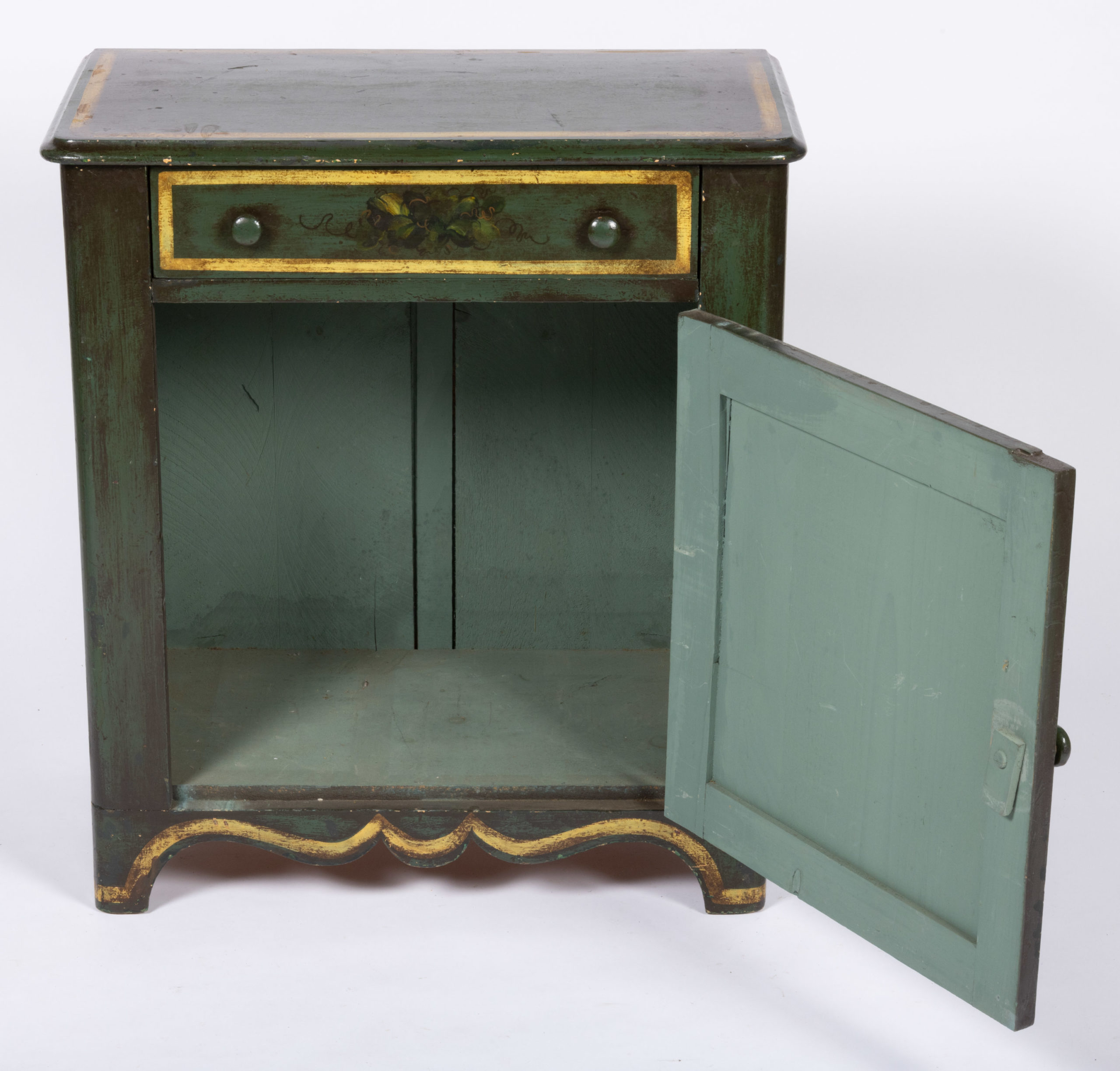PETER OMPIR (AMERICAN, 1904-1979) PAINT-DECORATED FOLK ART WASH STAND,