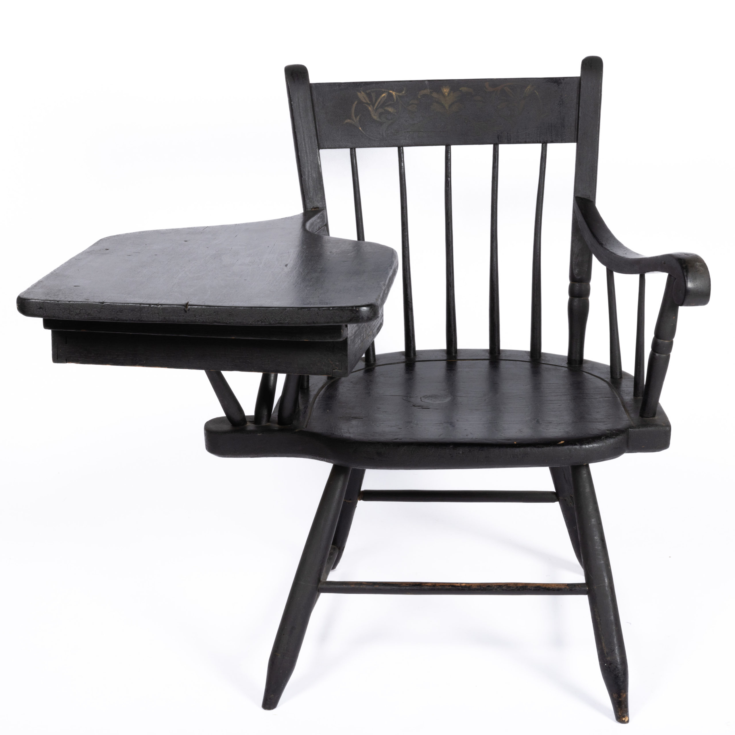 VIRGINIA PAINTED WINDSOR WRITING ARMCHAIR,