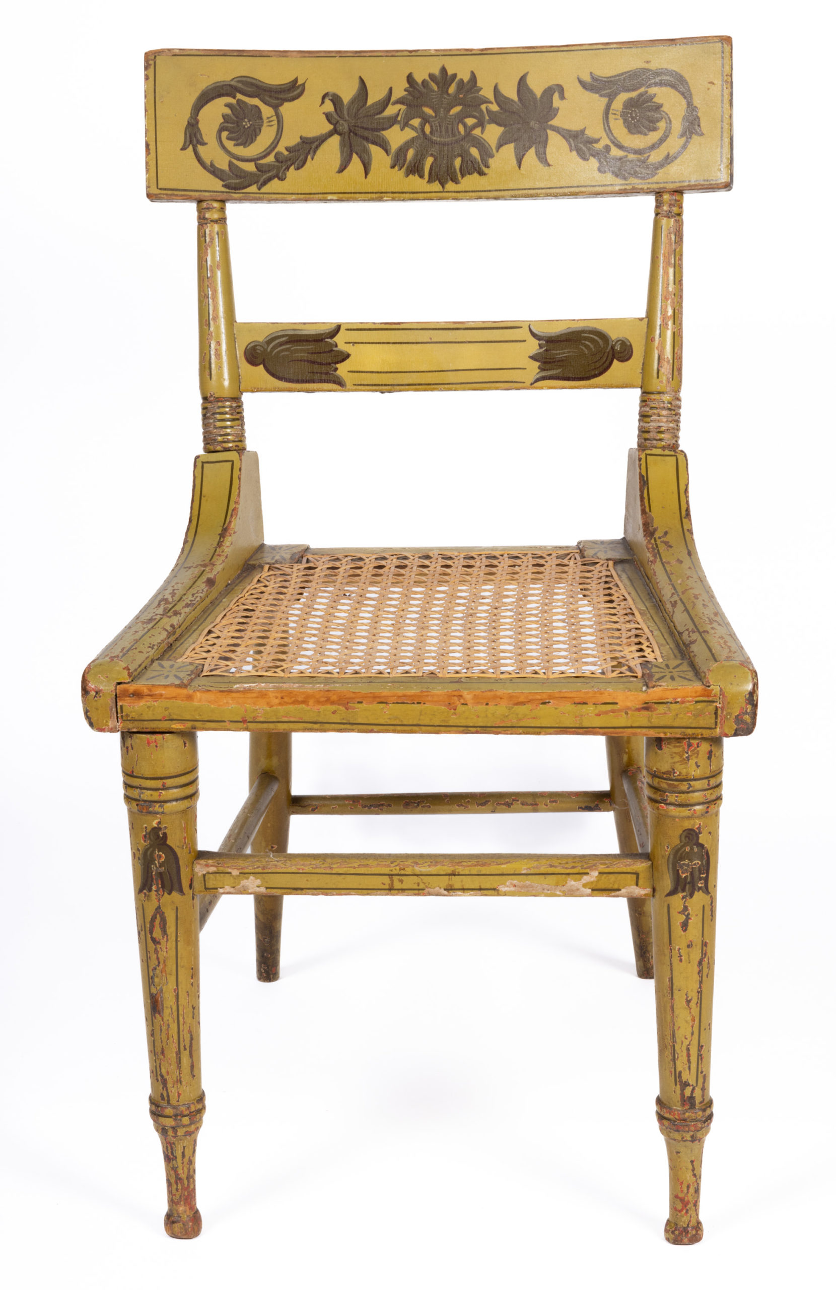 MID-ATLANTIC CLASSICAL PAINT-DECORATED FANCY SIDE CHAIR,