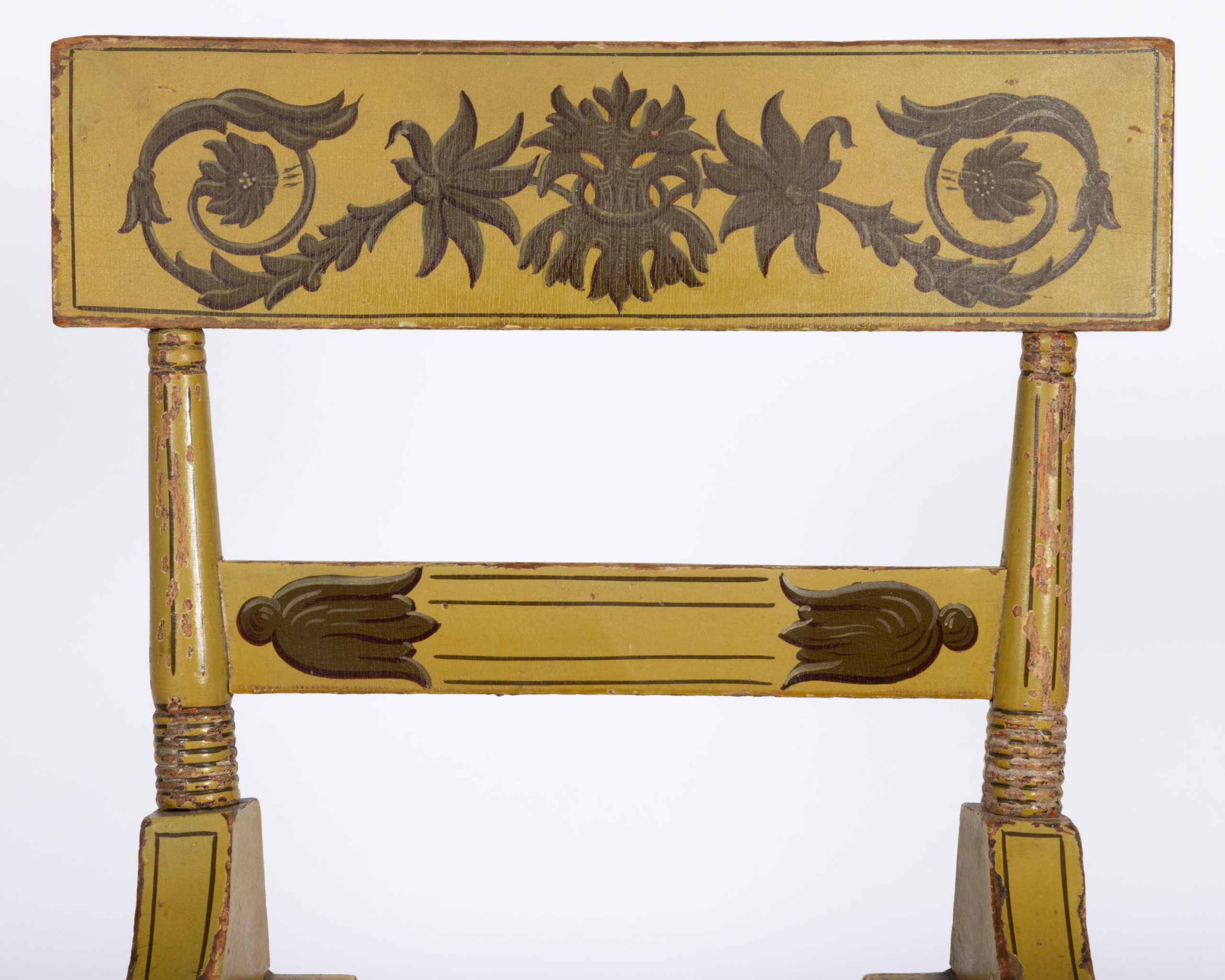 MID-ATLANTIC CLASSICAL PAINT-DECORATED FANCY SIDE CHAIR,