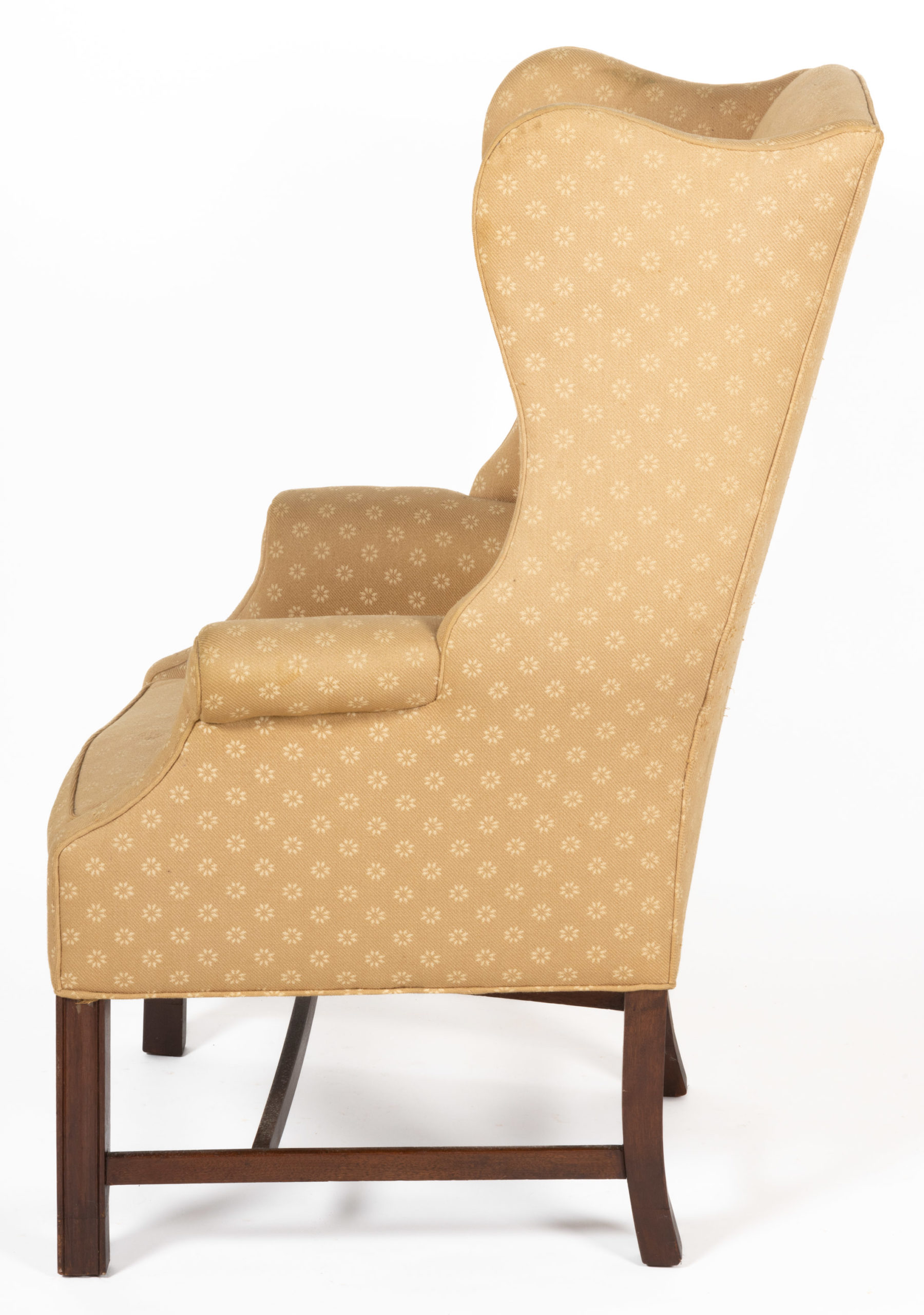AMERICAN MAHOGANY WING-BACK EASY CHAIR,