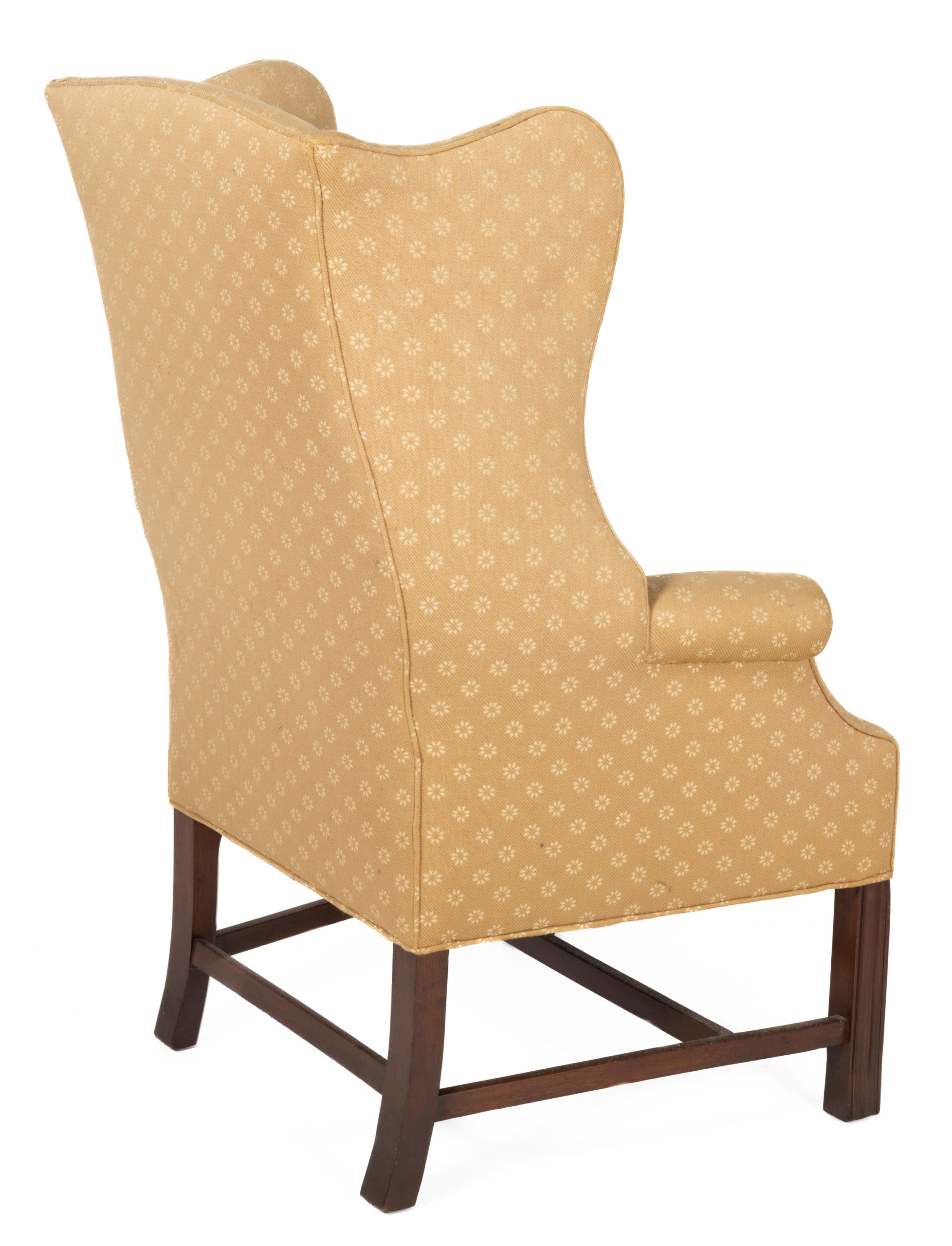 AMERICAN MAHOGANY WING-BACK EASY CHAIR,