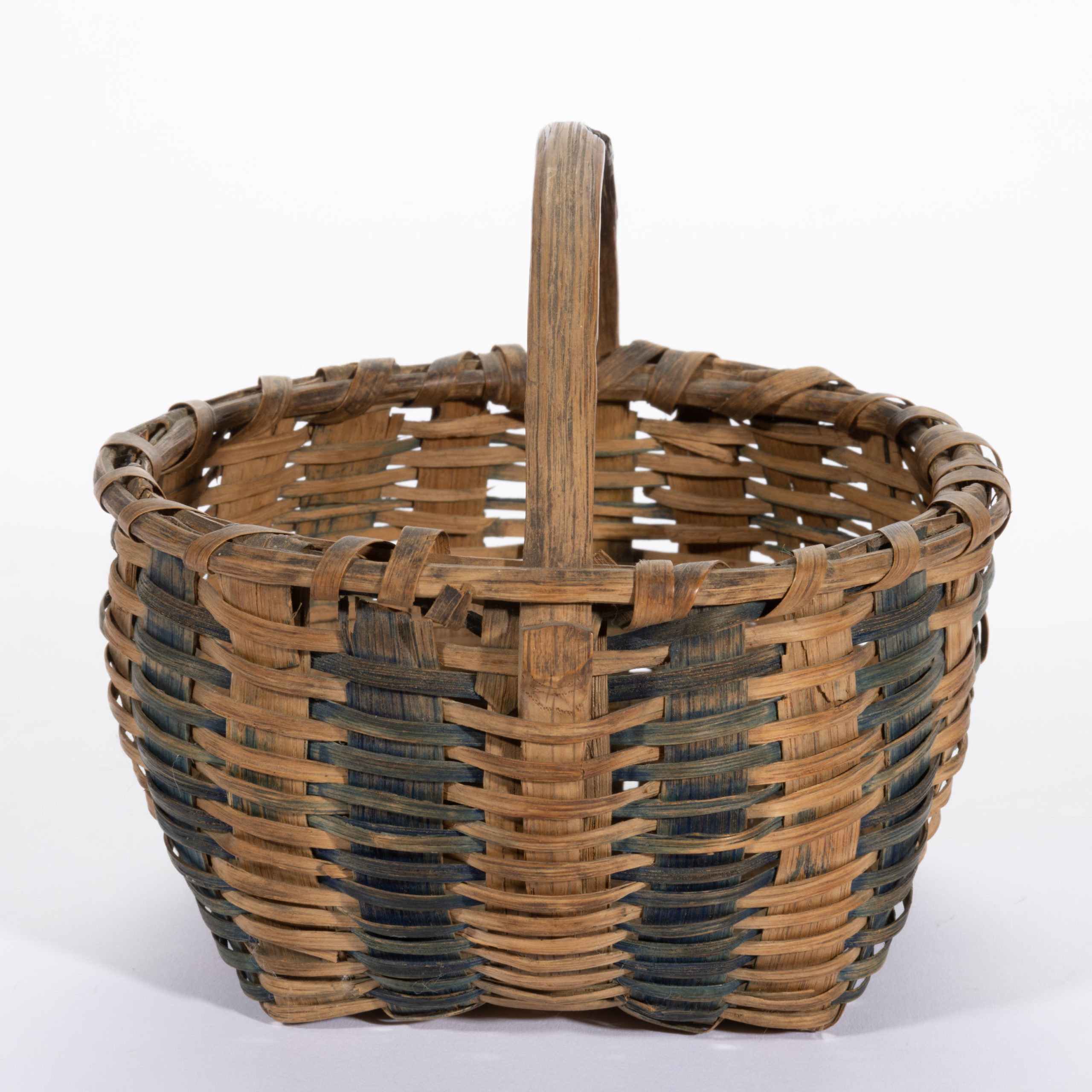 SOUTHERN APPALACHIAN WOVEN-SPLINT DIMINUTIVE BASKET,